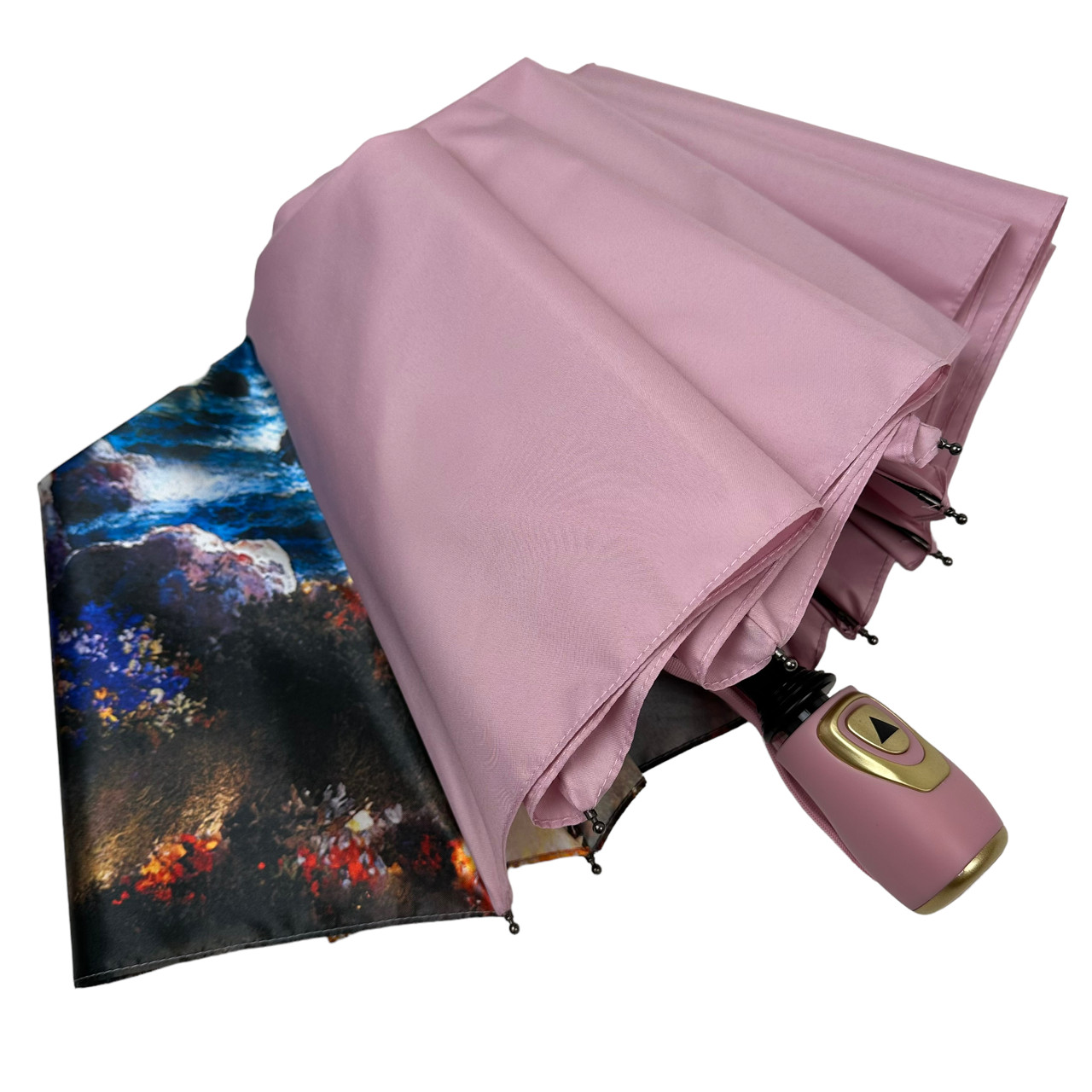 Жіноча складана парасолька напівавтомат Susino 96 см пудрова - фото 6