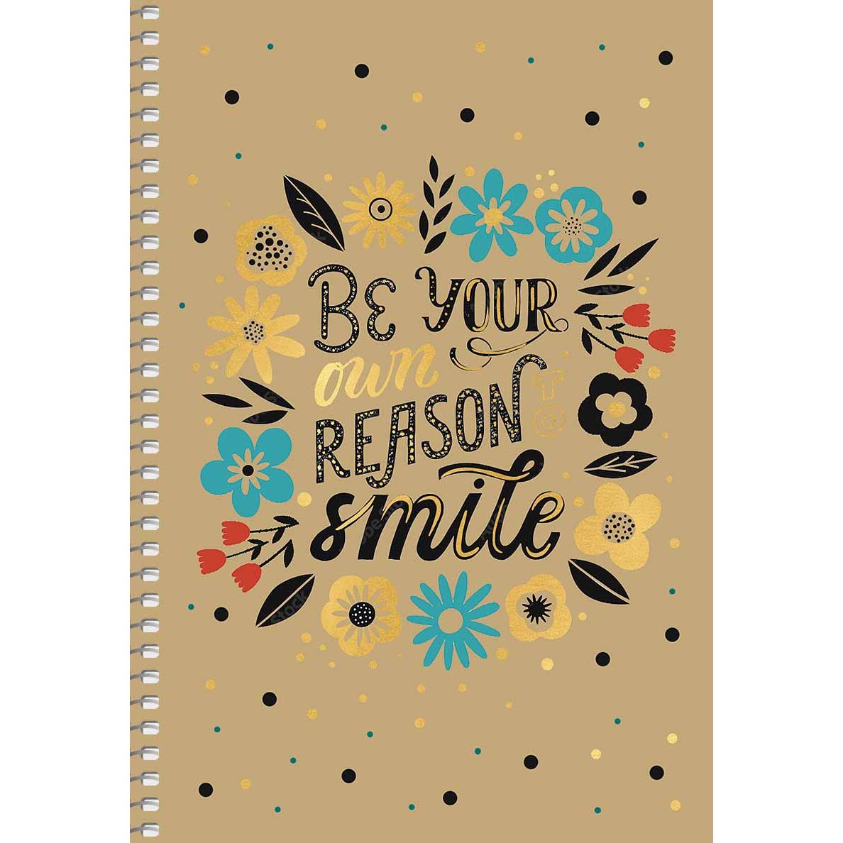 Тетрадь для записей Student А5, в клеточку, спираль, 96 л., Be your reason for your smile (A5-SC-096-6100K) - фото 1