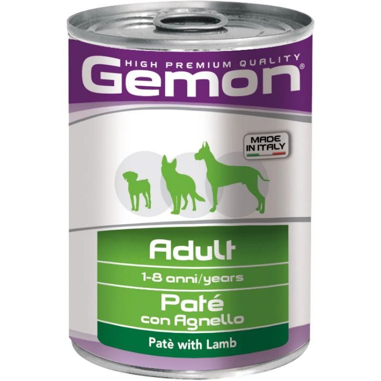 Вологий корм Gemon Dog Wet Adult паштет з ягнятком, 400 г (70387811) - фото 1