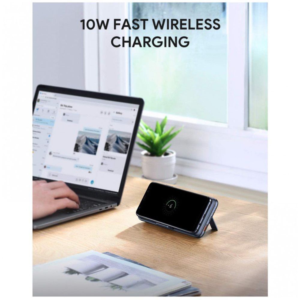 Повербанк Aukey PBWL02 10000 mAh Wireless Qi PD/QC 3.0 (116037) - фото 8