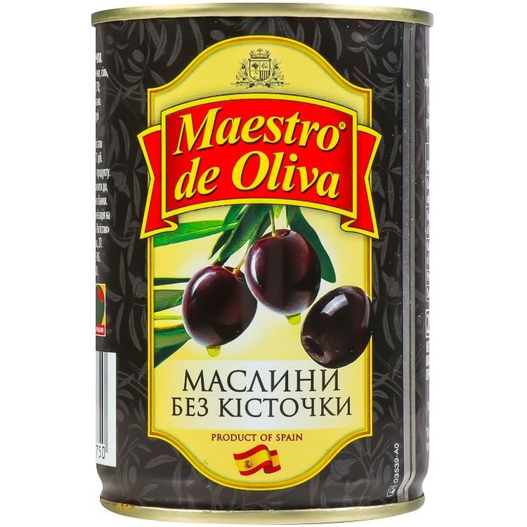 Маслины Maestro de Oliva черные без косточки 280 г (439060) - фото 1