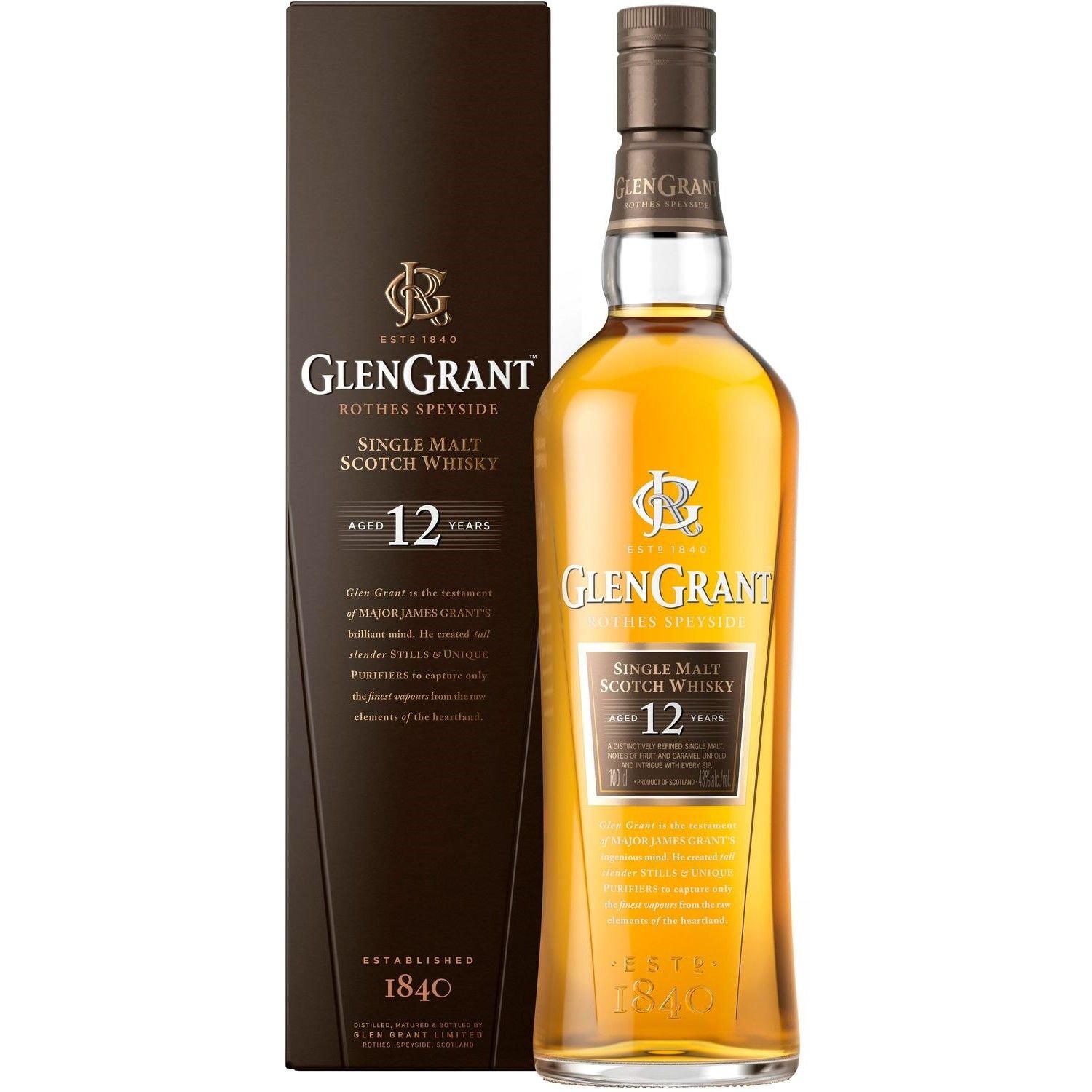 Віски Glen Grant 12 yo Single Malt Scotch Whisky 43% 1 л - фото 1