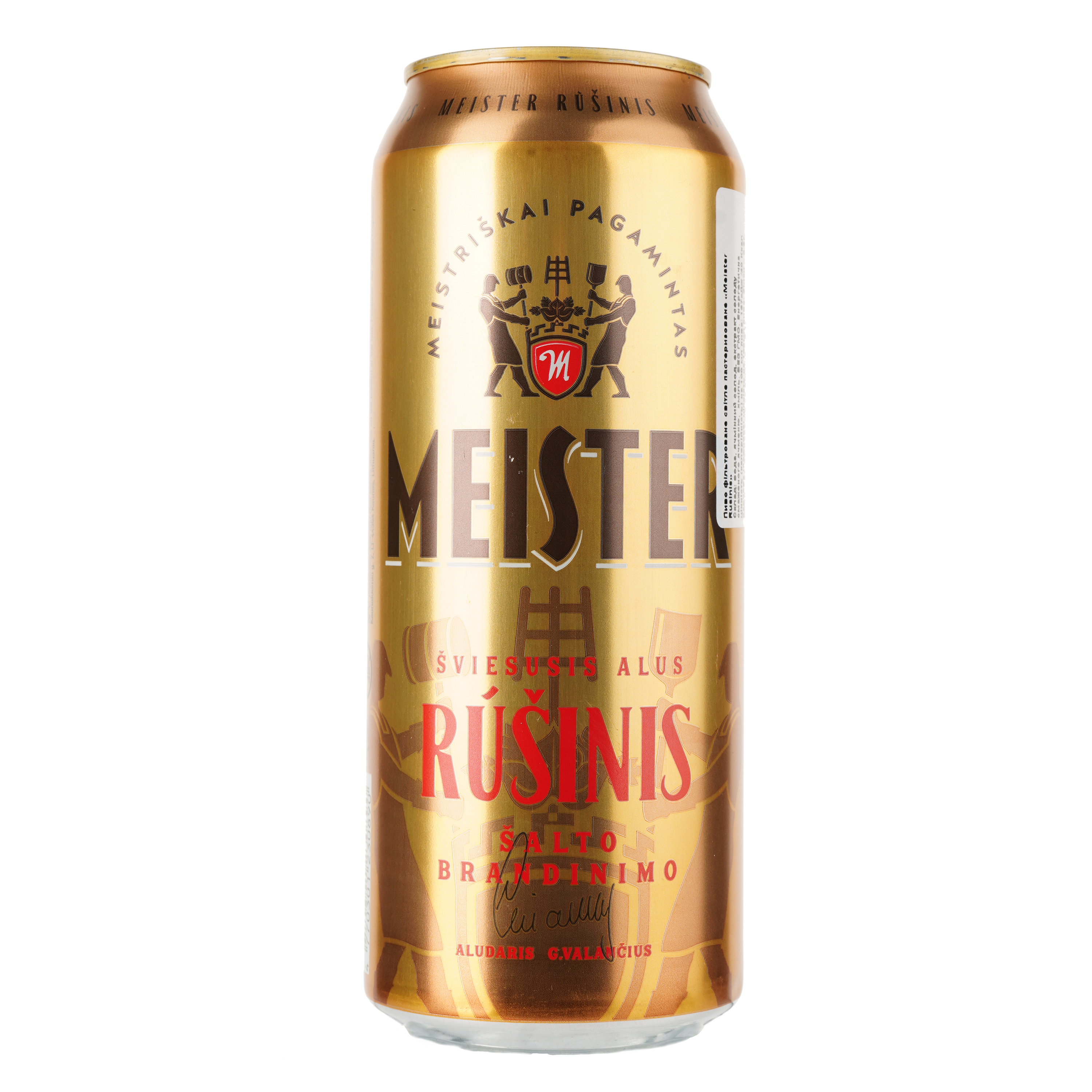 Пиво Meister Rusinis светлое, 5.2%, ж/б, 0.5 л - фото 1