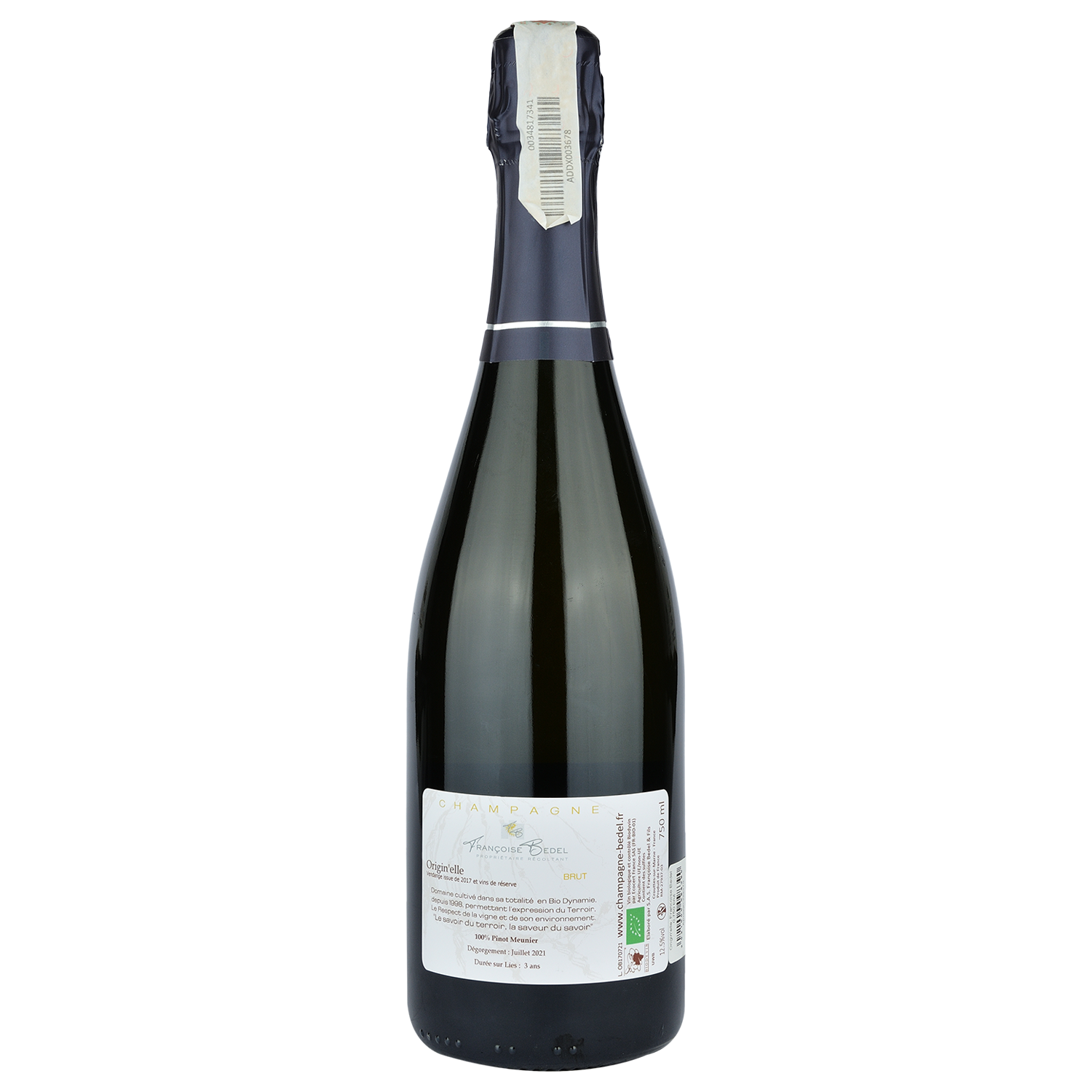 Шампанское Francoise Bedel Origin'elle, белое, брют, 0,75 л (W9379) - фото 2