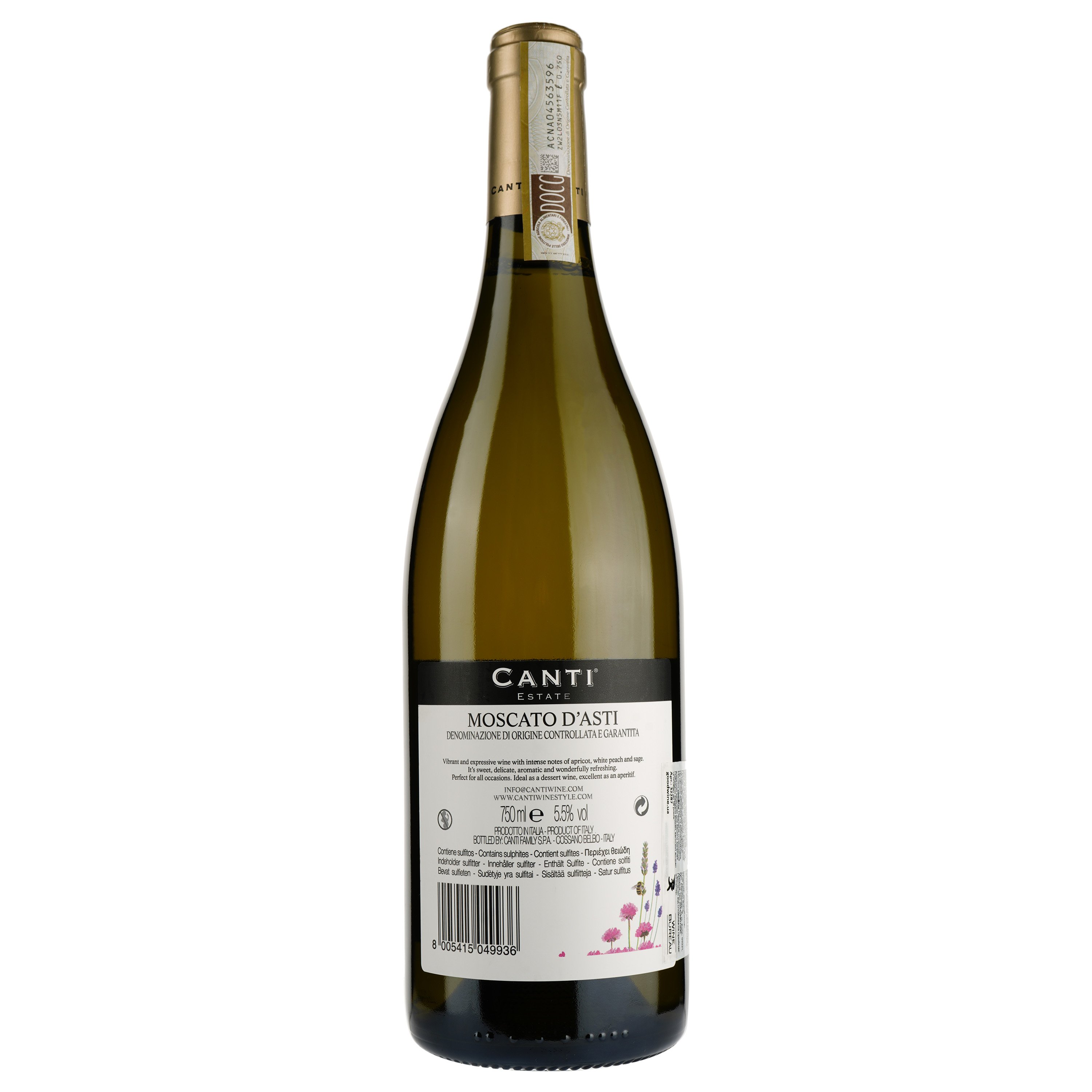 Вино Canti Moscato d'Asti белое сладкое 5.5% 0.75 л - фото 2