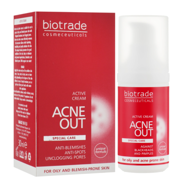 Крем для обличчя Biotrade Acne Out проти вугрового висипання, 30 мл (3800221840266) - фото 1