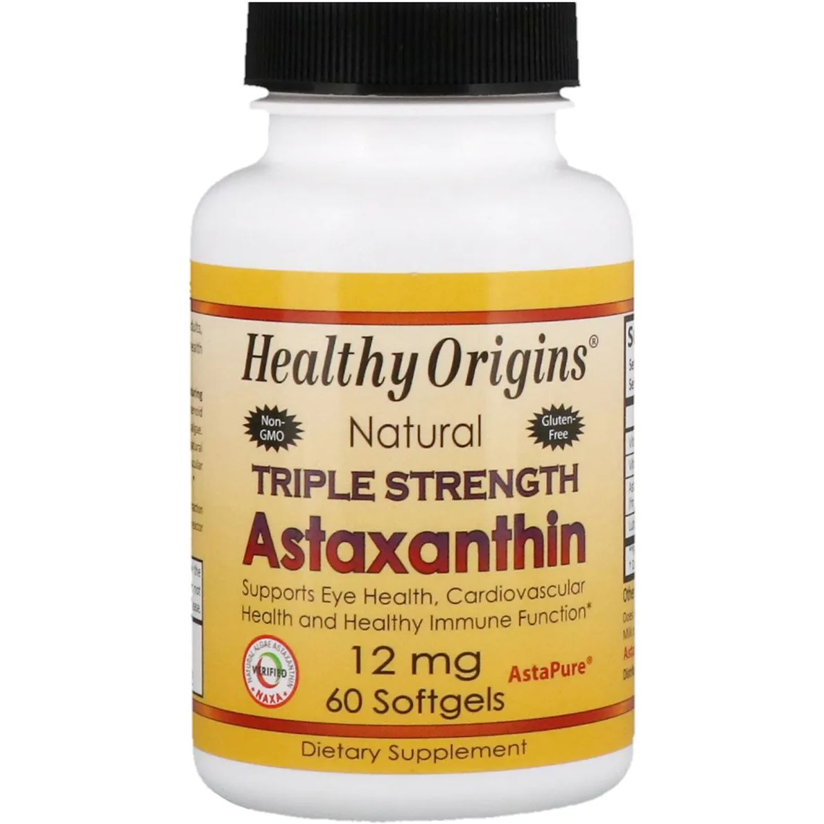 Астаксантин Healthy Origins Astaxanthin Complex AstaPure 12 мг 60 капсул - фото 1