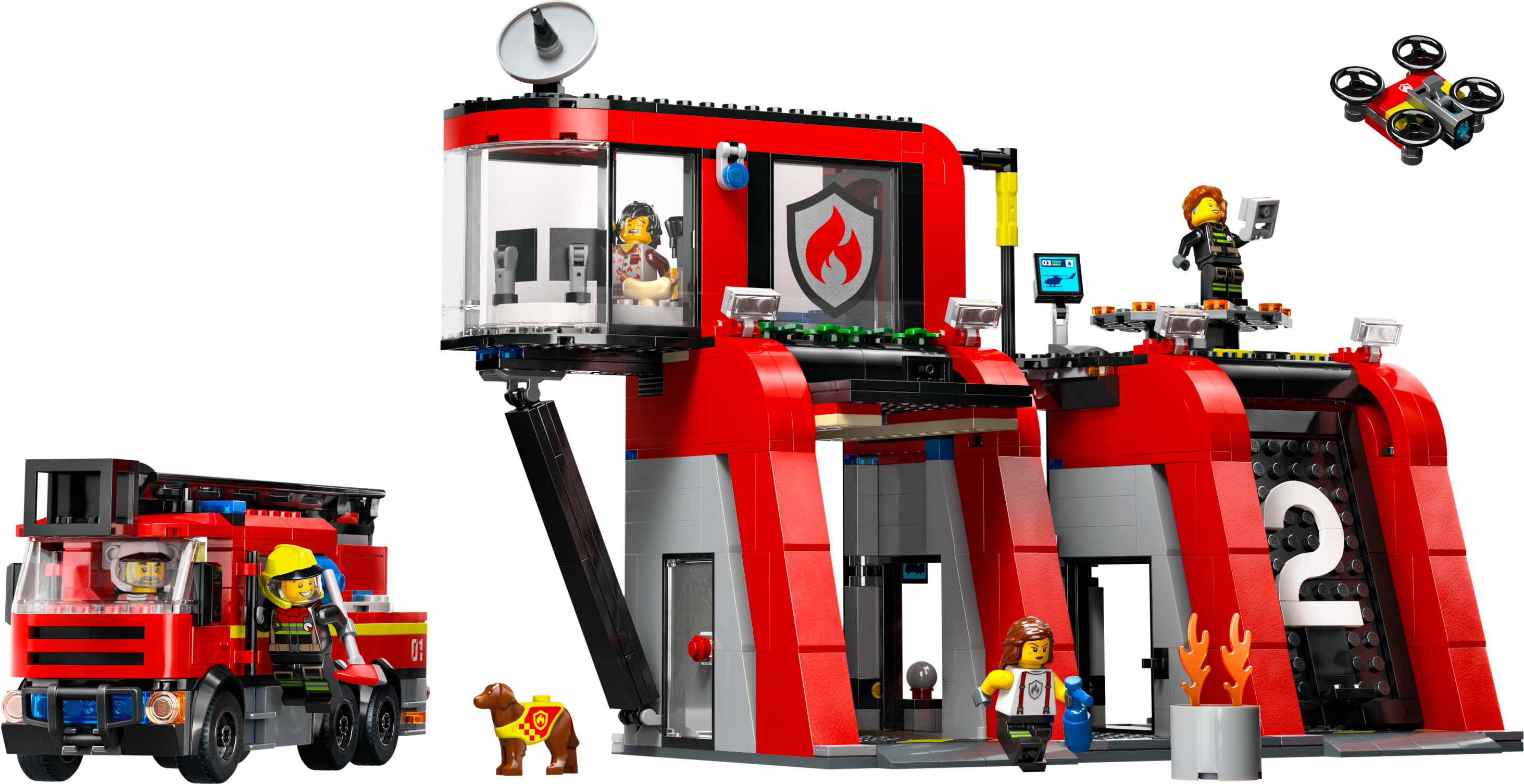 Конструктор LEGO City Пожарное депо с пожарной машиной 843 детали (60414) - фото 2