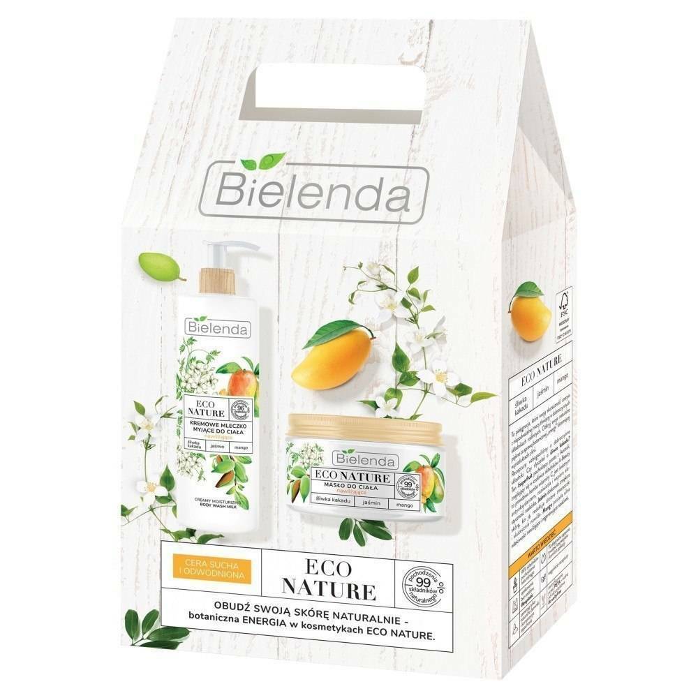 Подарочный набор Bielenda Eco Nature: молочко для душа 400 мл + масло для тела 250 мл - фото 1