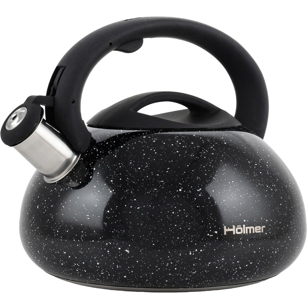 Фото - Чайник / заварник HOLMER Чайник  зі свистком, 3 л, чорний мармур  (WK-3530-BCSMB Galaxy)