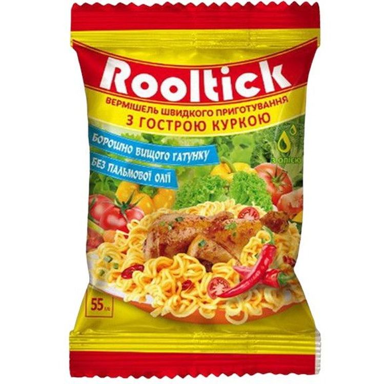 Вермишель быстрого приготовления Rooltick со вкусом курицы острая 55 г - фото 1