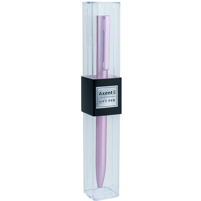 Ручка шариковая автоматическая Axent Partner синие чернила розовый металлик (AB1099-10-02-A) - фото 1
