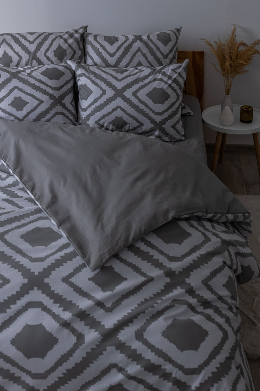 Комплект постельного белья ТЕП Happy Sleep Grey Desire семейный бело-серый (2-03797_25862) - фото 4