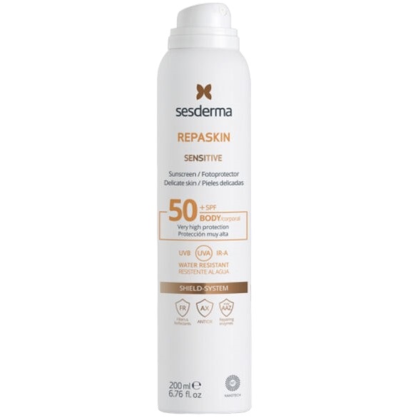 Сонцезахисний спрей для тіла Sesderma Repaskin Sensitive Transparent Spray SPF 50, 200 мл - фото 1