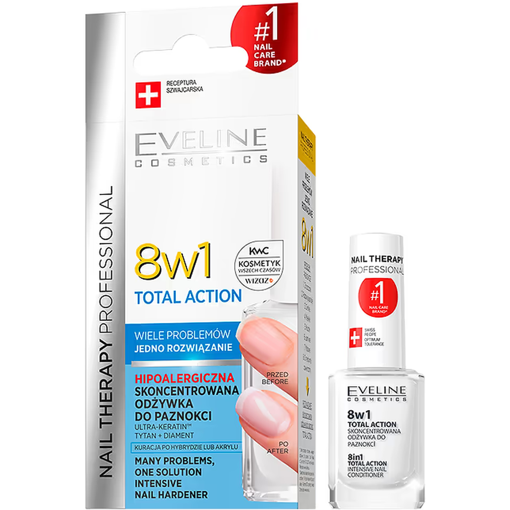 Концентрований засіб Eveline Cosmetics Nail Therapy Professional 8 в 1 для зміцнення нігтів 12 мл - фото 1