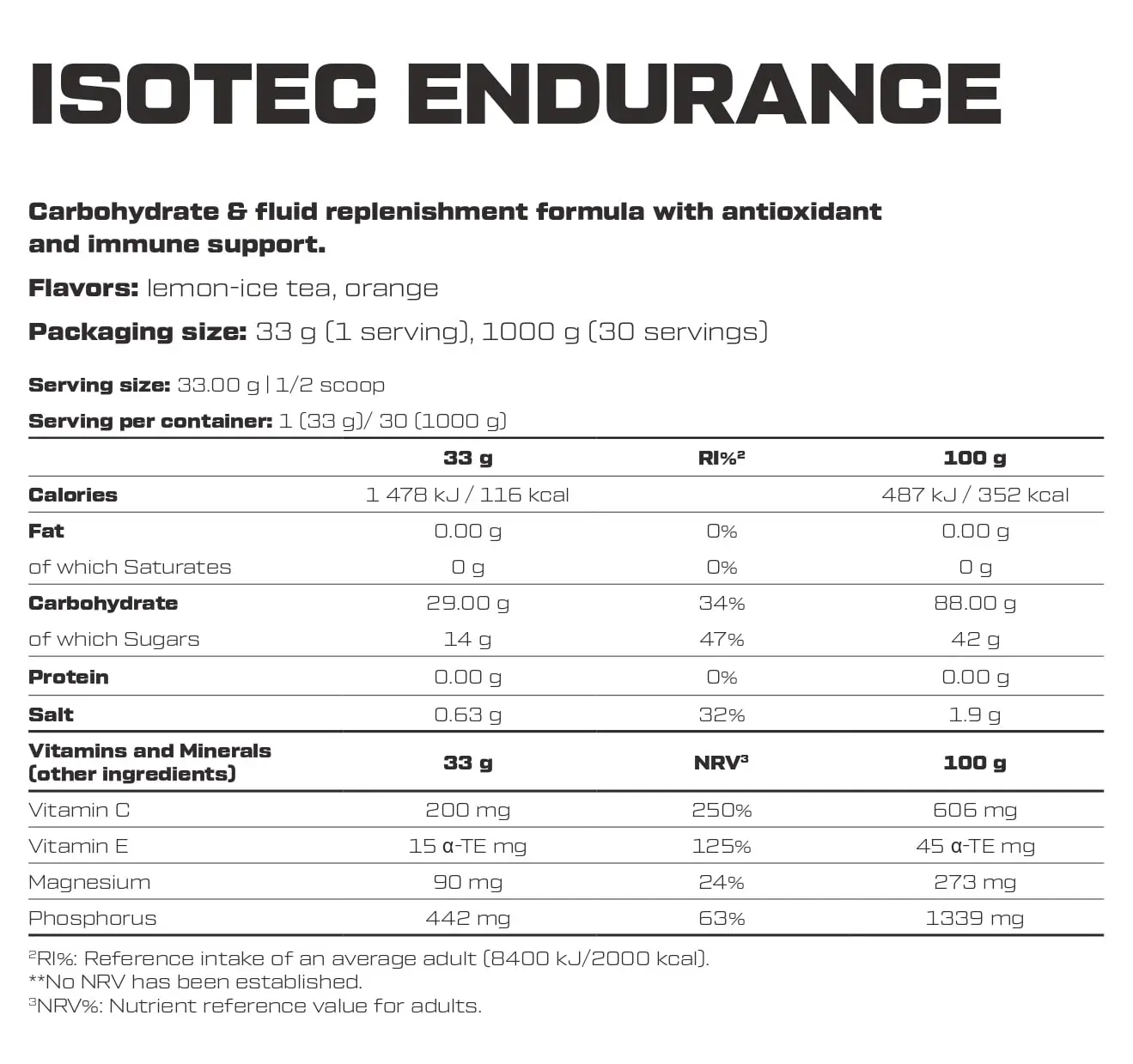 Изотоник Scitec Nutrition Isotec Endurance Lemon ice-tea 1000 г - фото 2