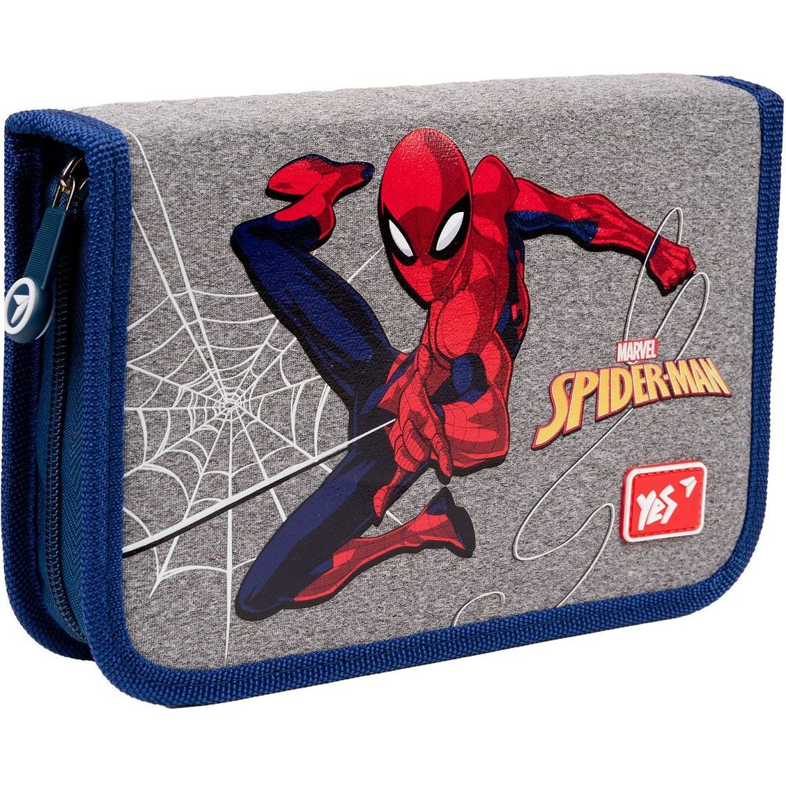 Пенал жесткий Yes HP-04 Marvel Spiderman, 13х21х4 см, серый с синим (533144) - фото 2