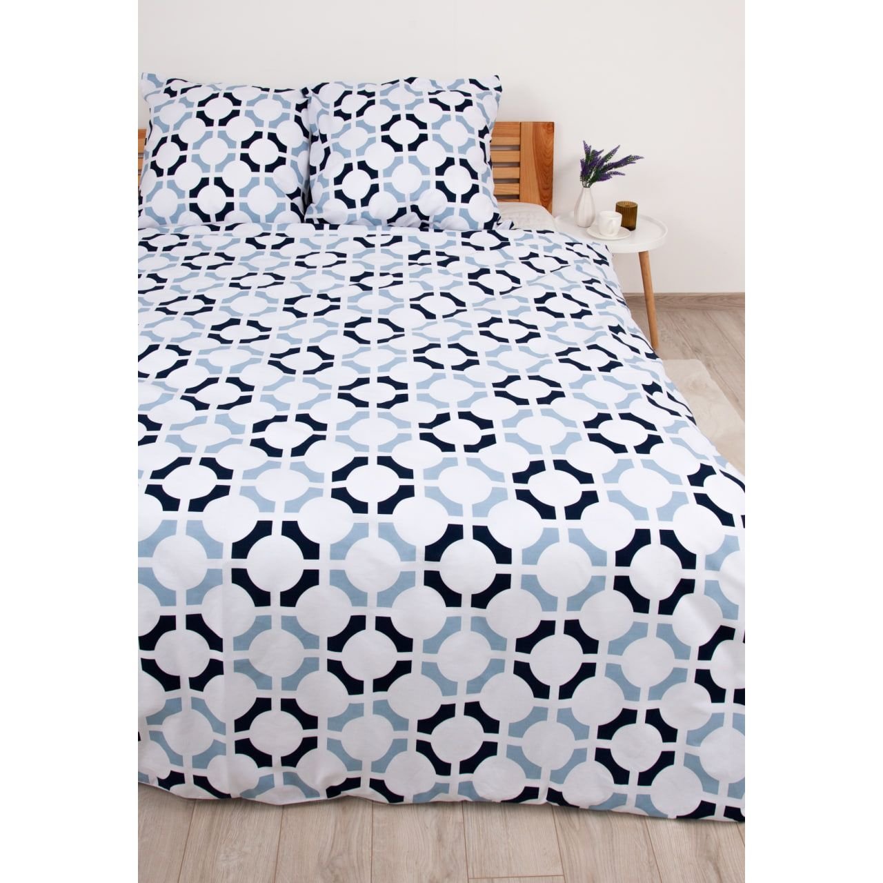 Комплект постільної білизни ТЕП Happy Sleep Duo Modern євро білий з синім (2-04009_26587) - фото 2