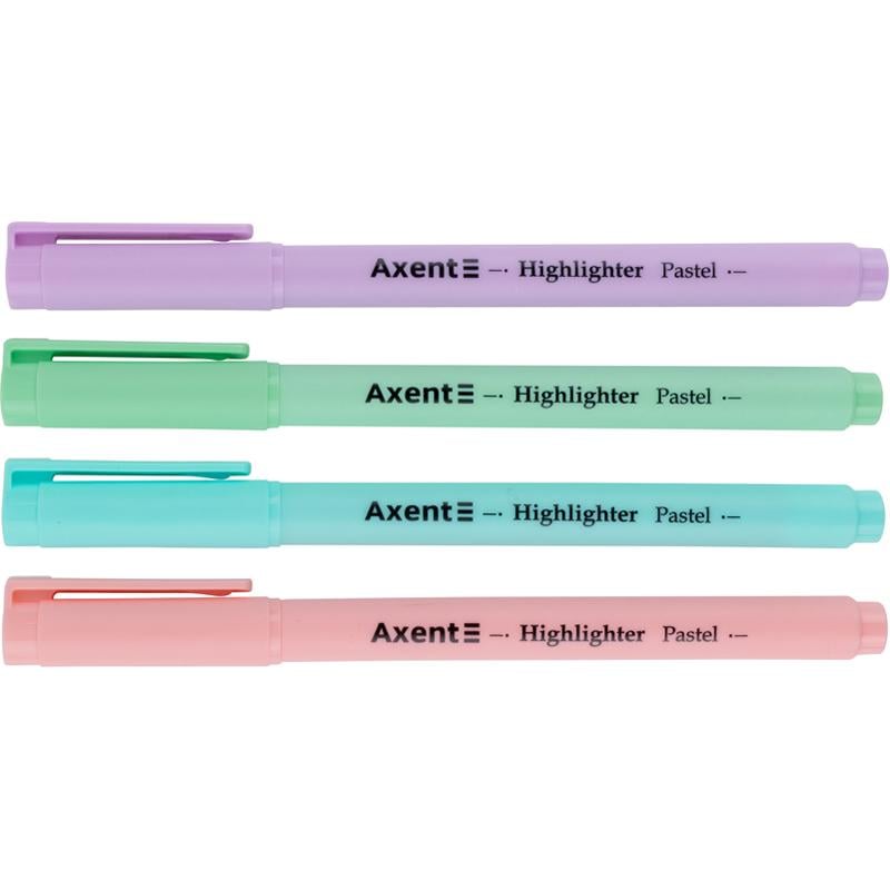 Набір текстових маркерів Axent Highlighter Pastel клиноподібних 2-4 мм 4 шт. (2533-40-A) - фото 4