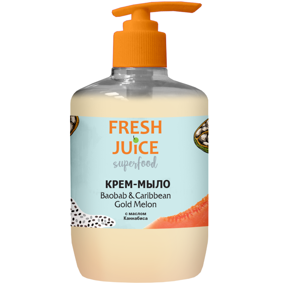 Крем-мило Fresh Juice Superfood Baobab&Caribbean Gold Melon, 460 мл - фото 1