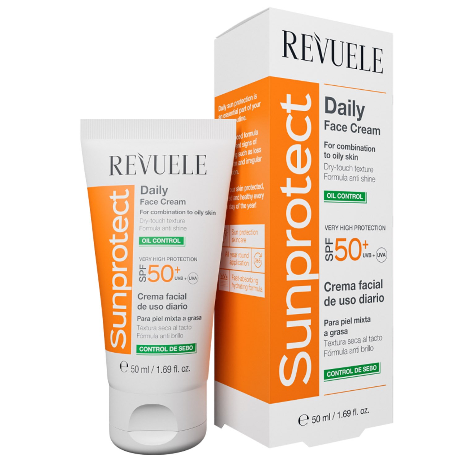Крем сонцезахисний Revuele Sunprotect Контроль жиру, для обличчя та тіла, SPF50+, 50 мл - фото 1