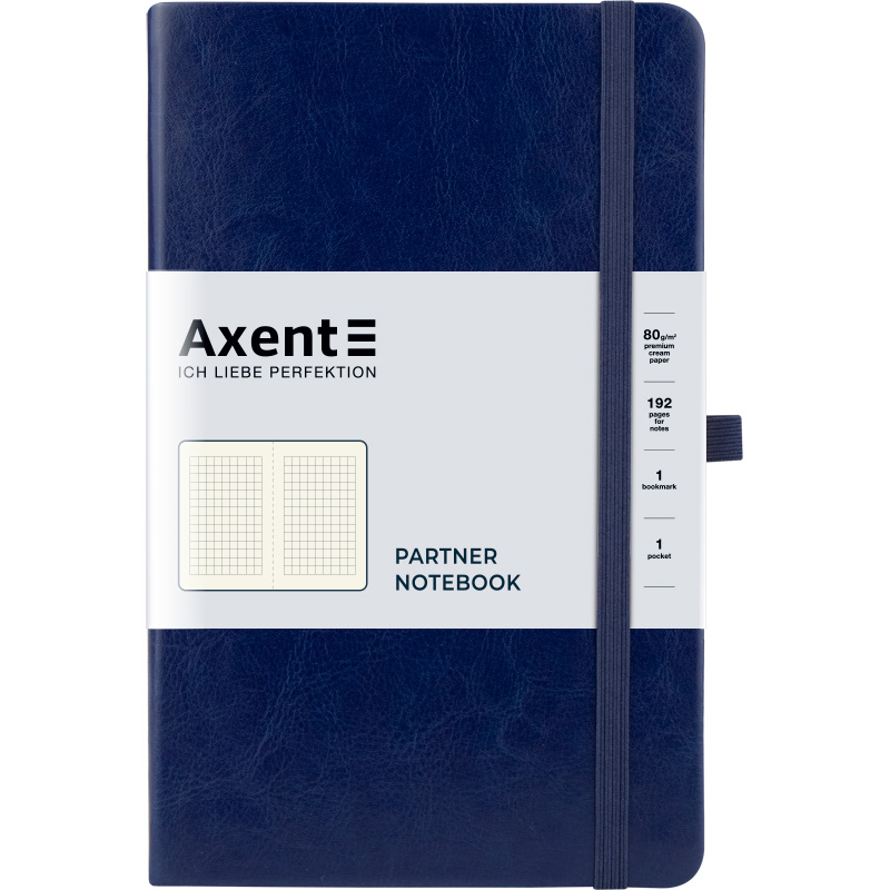 Книга записна Axent Partner Lux A5- в клітинку 96 аркушів синя (8202-02-A) - фото 1