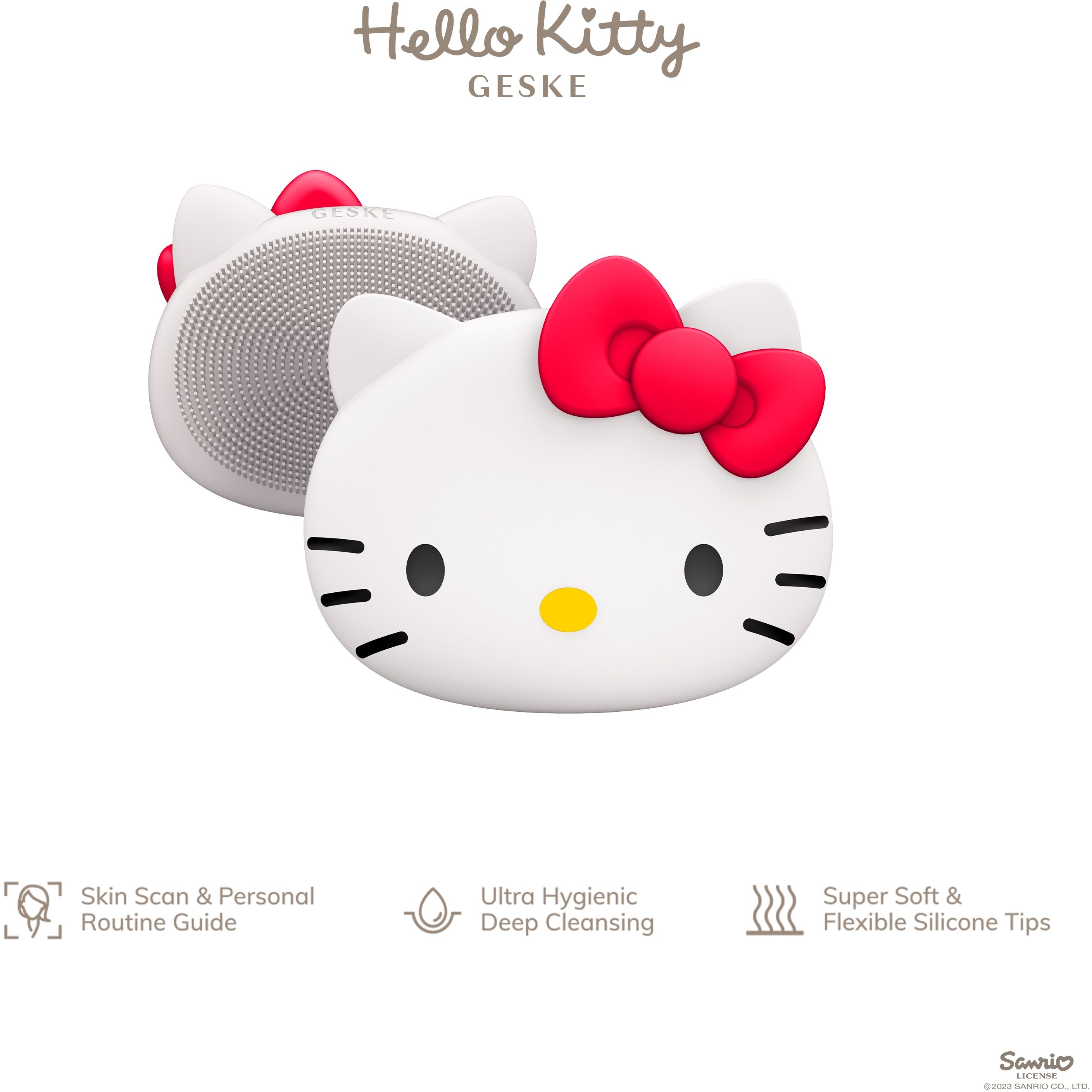 Щітка для обличчя GESKE Facial Brush З в 1 by Hello Kitty пудрова - фото 2