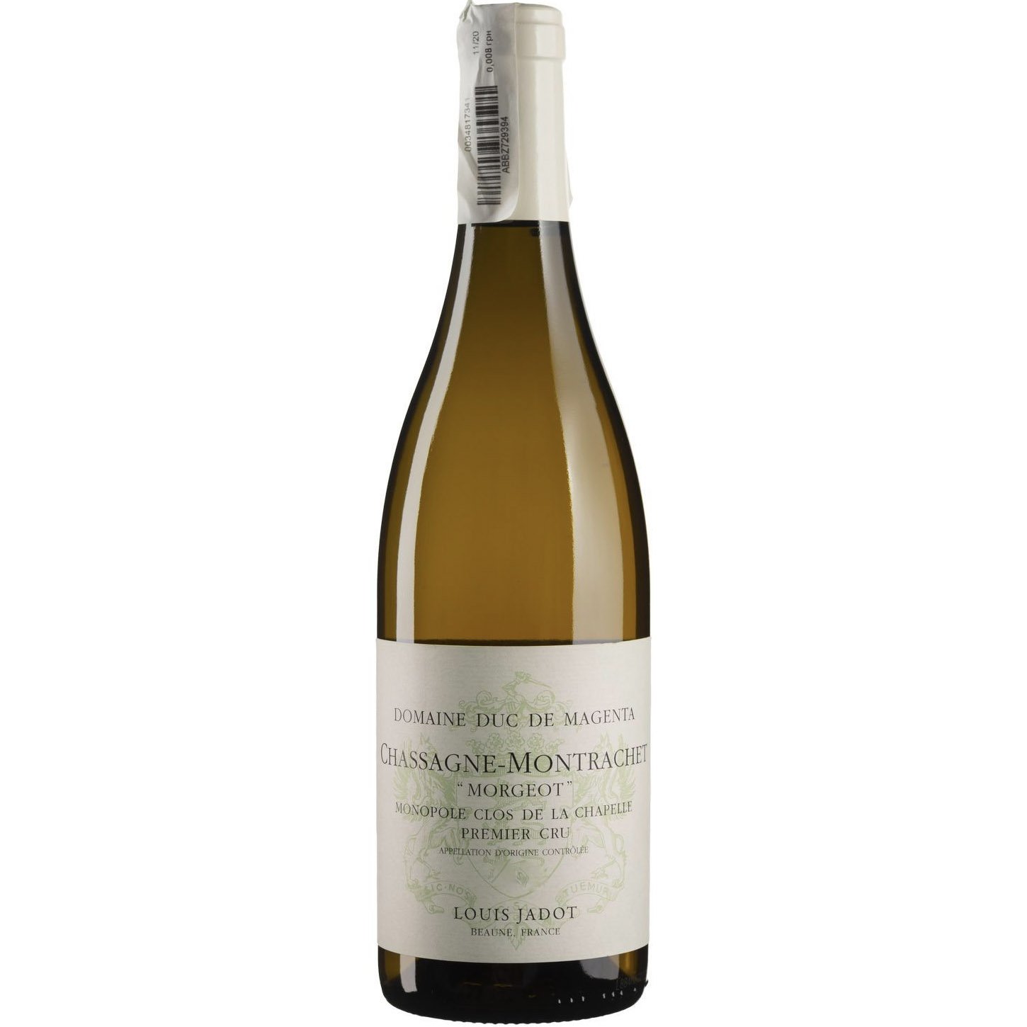 Вино Louis Jadot Chassagne Montrachet Morgeot Clos de la Chapelle 2020, белое, сухое, 0,75 л - фото 1