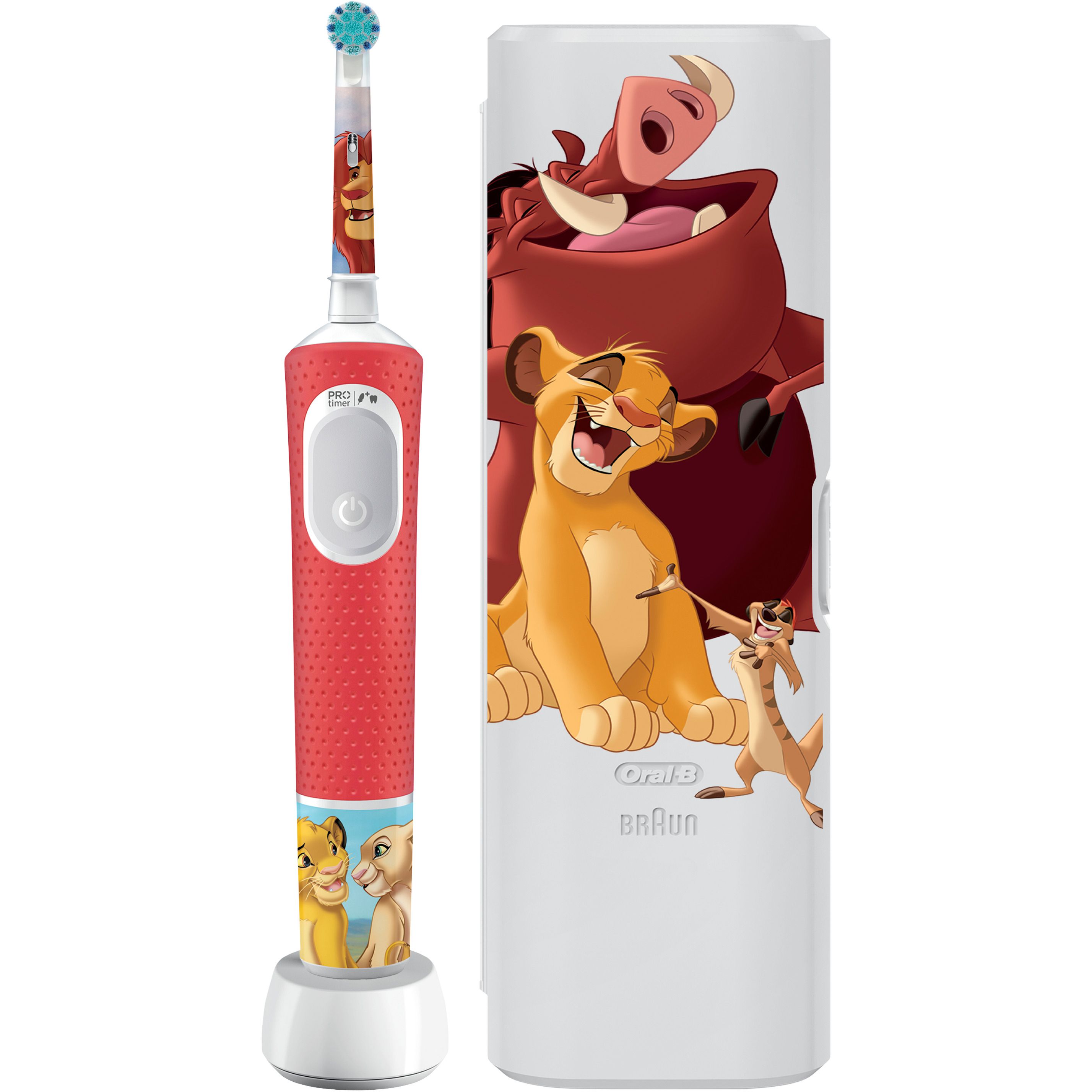 Детская электрическая зубная щетка Oral-B Pro Kids Король Лев с футляром - фото 1