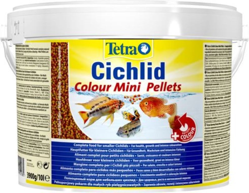 Корм для небольших рыбок цихлид Tetra Cichlid Colour Mini, 10 л (201385) - фото 1