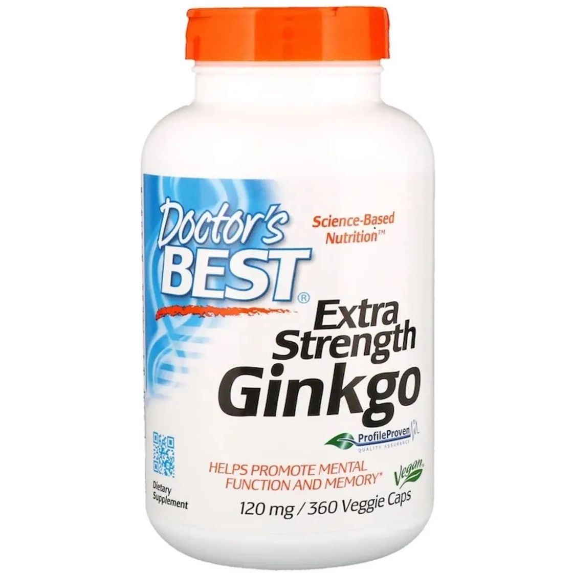 Супер сильный экстракт Гинкго Doctor's Best Ginkgo Extra Stength Profile Proven 120 мг 360 вегетарианских капсул - фото 1