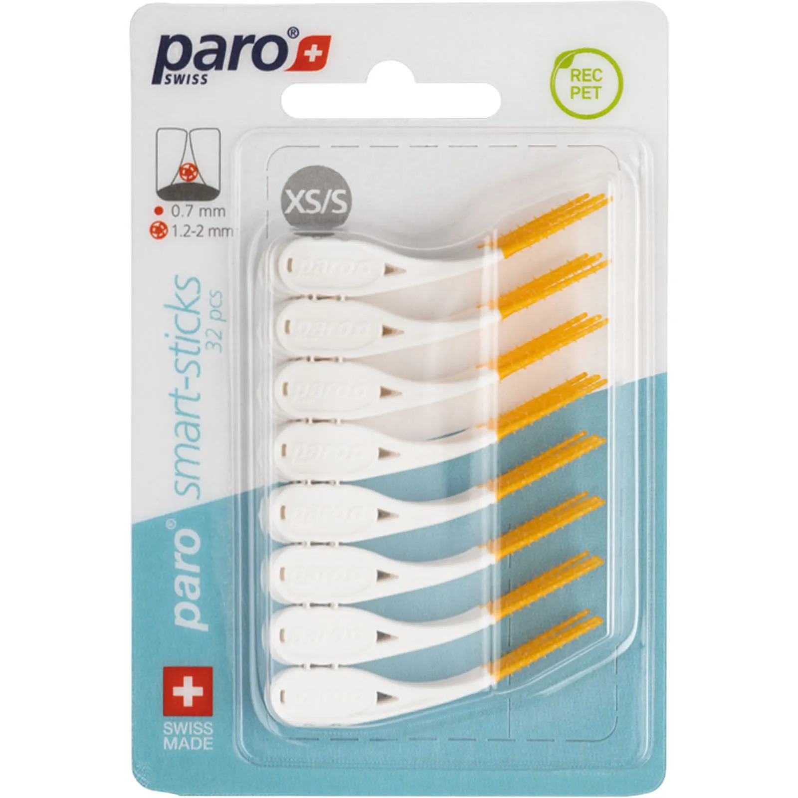 Безметалеві міжзубні щітки Paro Swiss smart-sticks XS/S ø1.2/2 мм 32 шт. помаранчеві (Esro AG) - фото 1