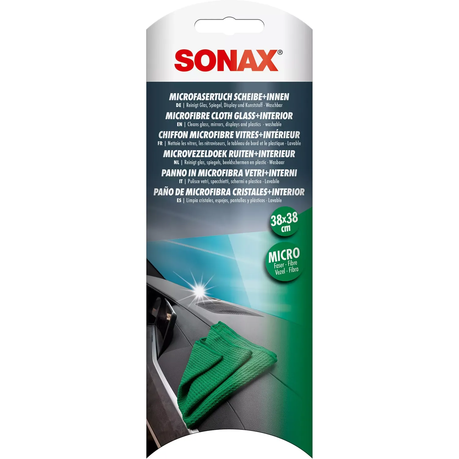 Серветка Sonax полглинаюча з мікрофібри для скла та інтерьєру 38 х 38 см - фото 2