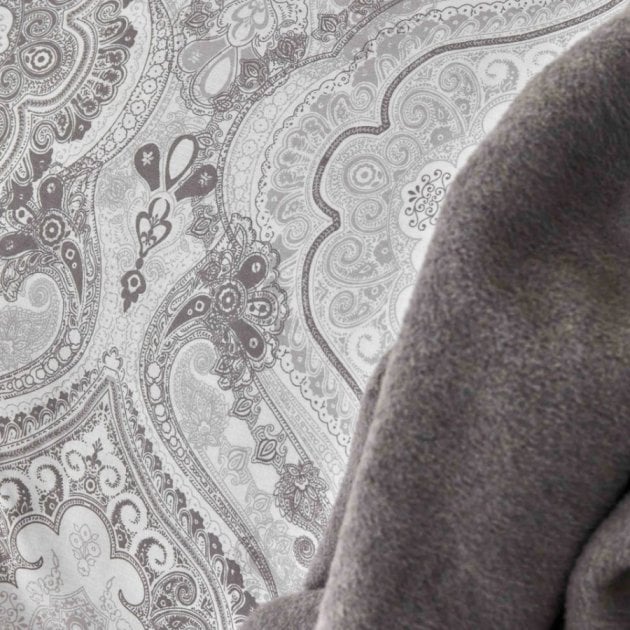 Набор постельное белье с пледом Karaca Home Arlen gri, евро, серый, 5 предметов (svt-2000022284653) - фото 3