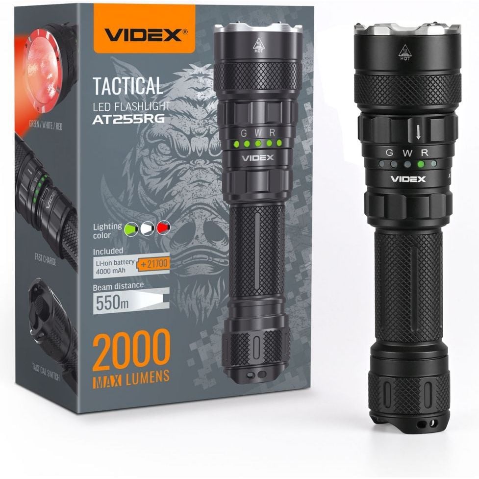 Тактичний світлодіодний ліхтарик Videx VLF-AT255RG 2000 Lm 5000 K (VLF-AT255RG) - фото 2