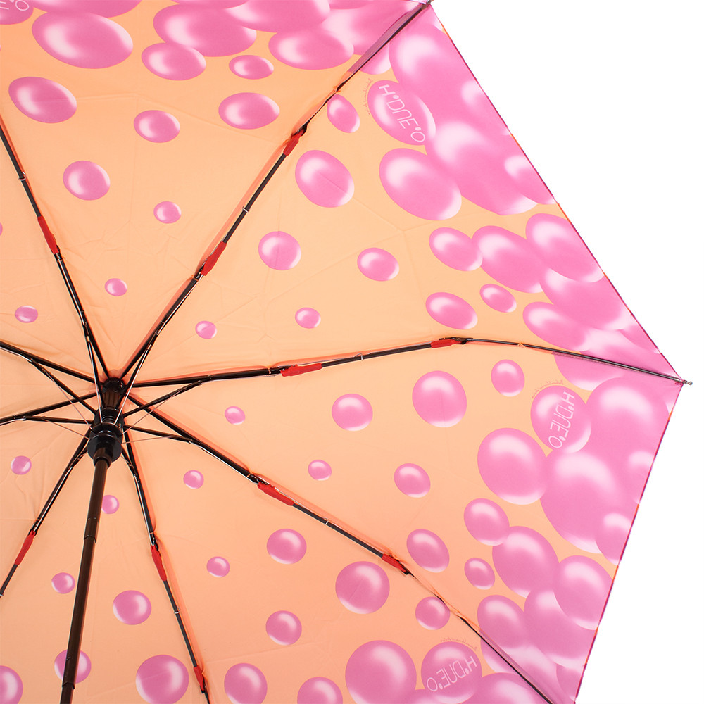 Женский складной зонтик полуавтомат HDUEO 97 см оранжевый - фото 3