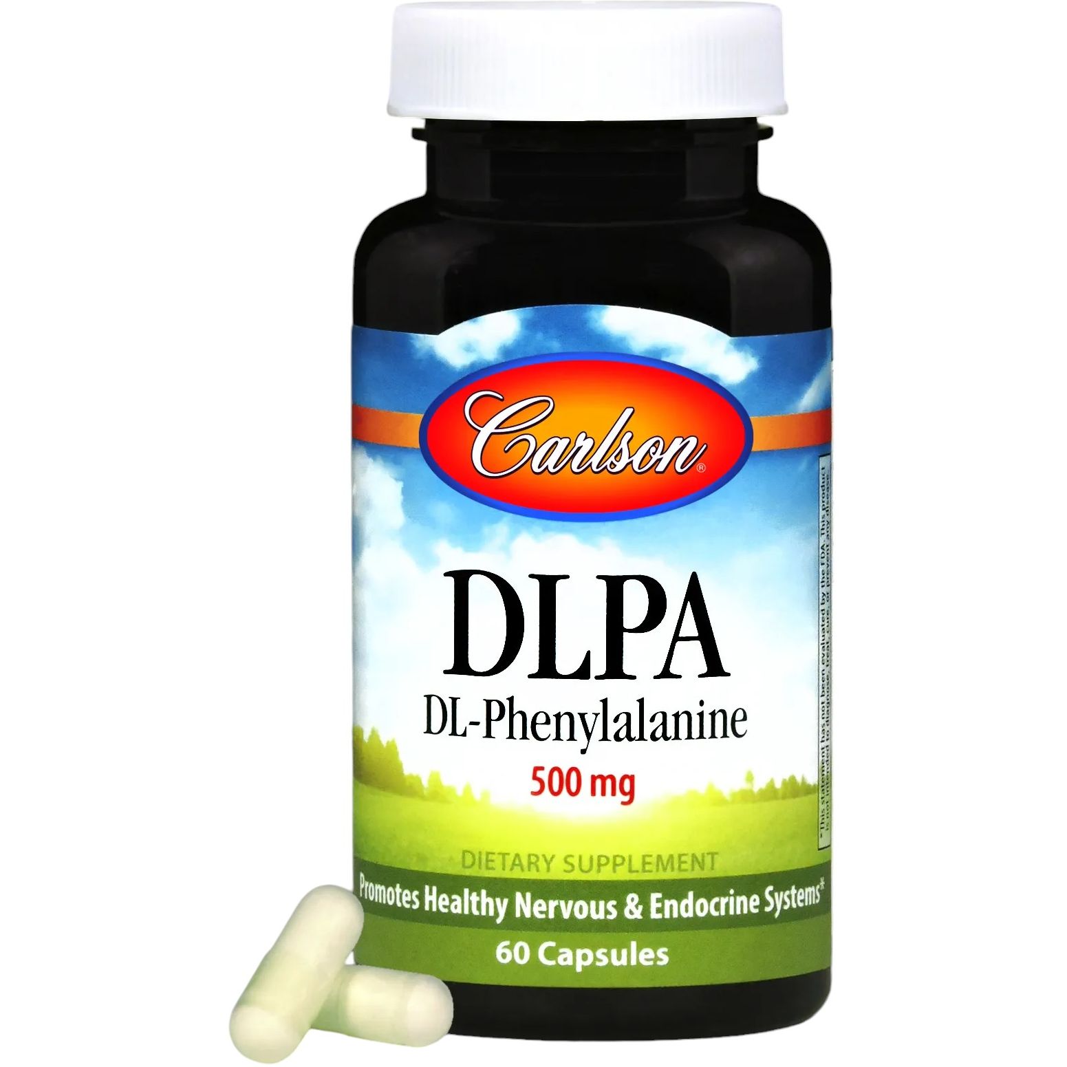 DLPA Фенілаланін Carlson DL-Phenylalanine 500 мг 60 капсул - фото 1