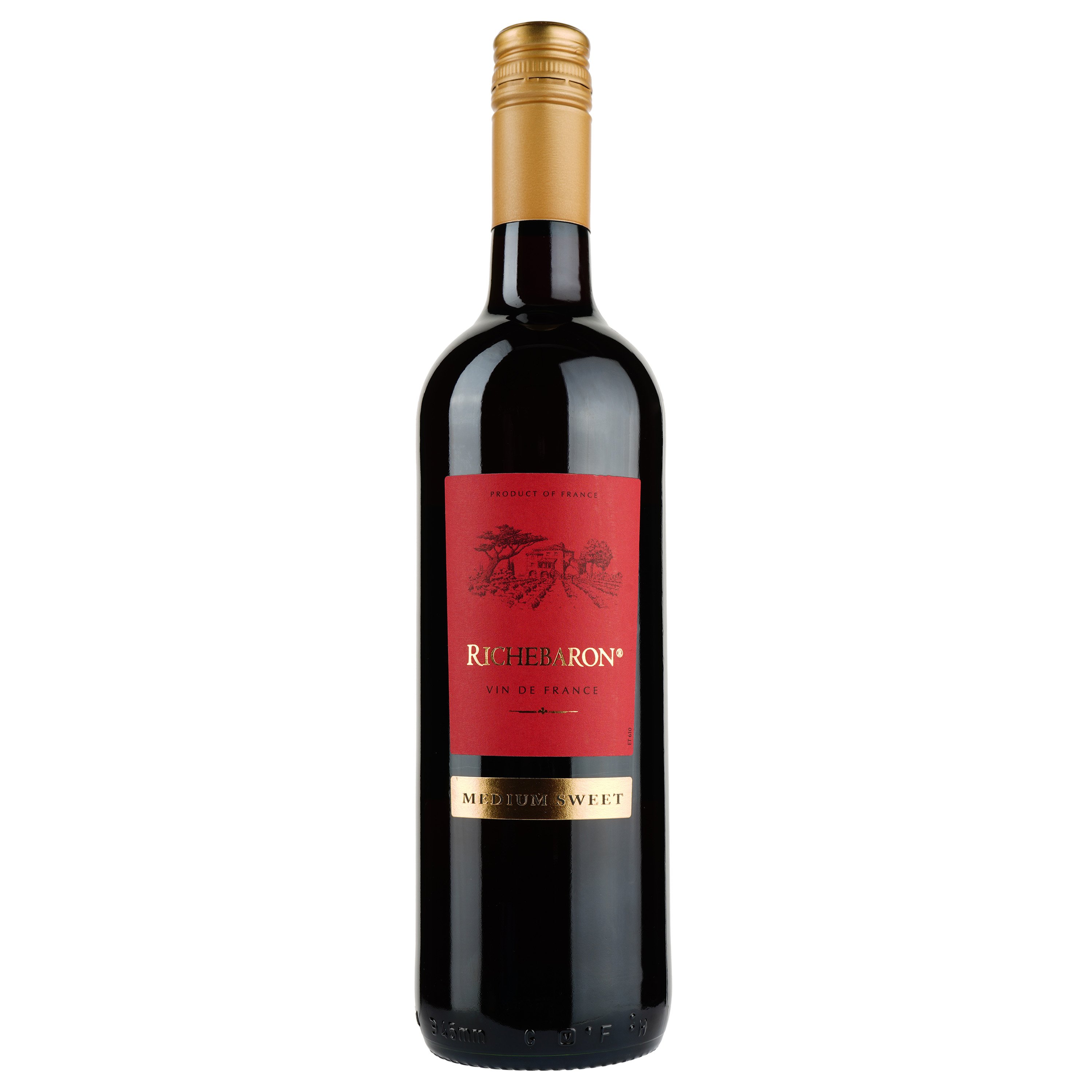 Вино Uvica Richebaron Moelleux, червоне, напівсолодке, 0,75 л - фото 1