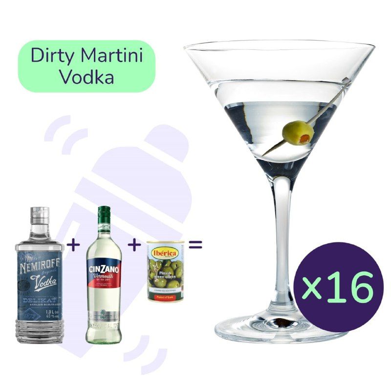 Коктейль Dirty Martini Vodka (набір інгредієнтів) х16 на основі Nemiroff - фото 1
