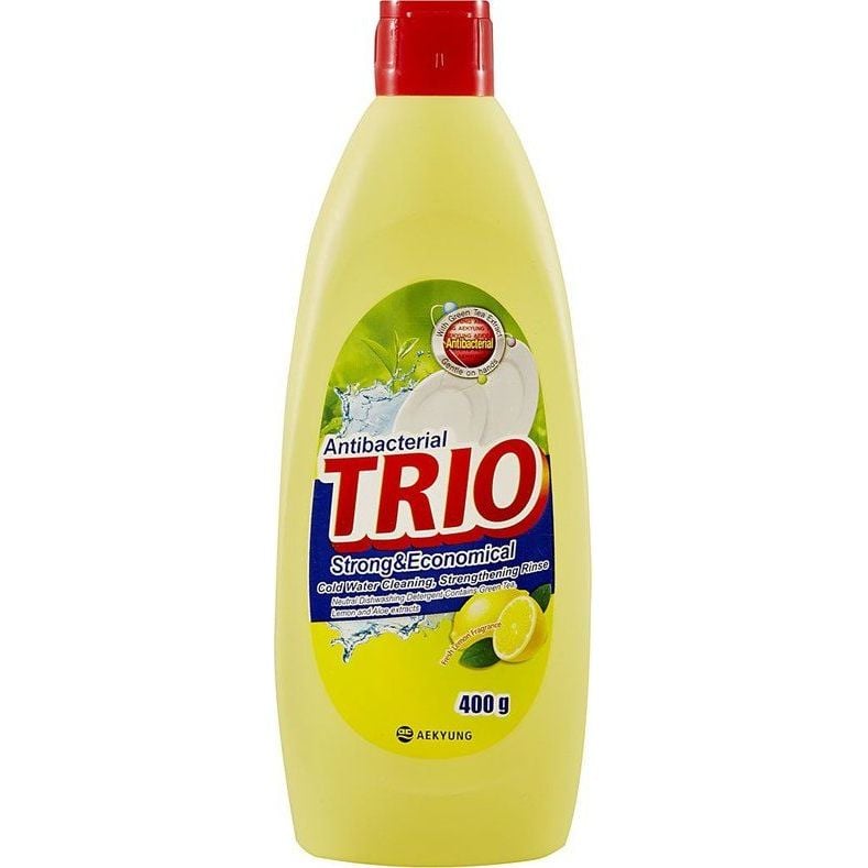 Средство для мытья посуды Trio Anti-bacterial Лимон, 400 мл - фото 1