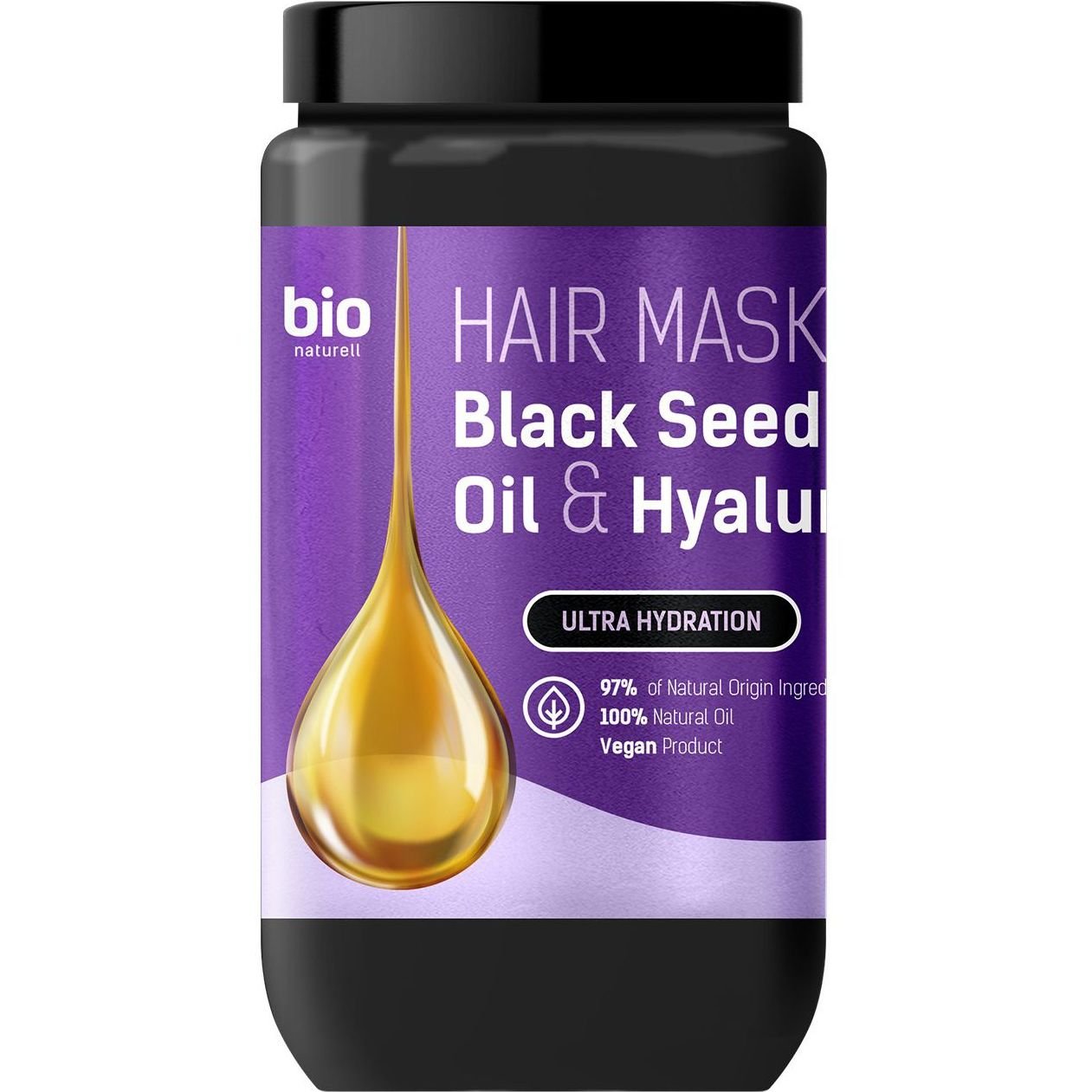 Маска для волосся Bio Naturell Black Seed Oil & Hyaluronic Acid Ультразволоження, 946 мл - фото 1