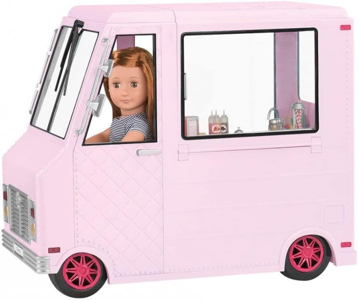 Транспорт для кукол Our Generation Фургон с мороженым и аксессуарами, розовый (BD37363Z) - фото 3