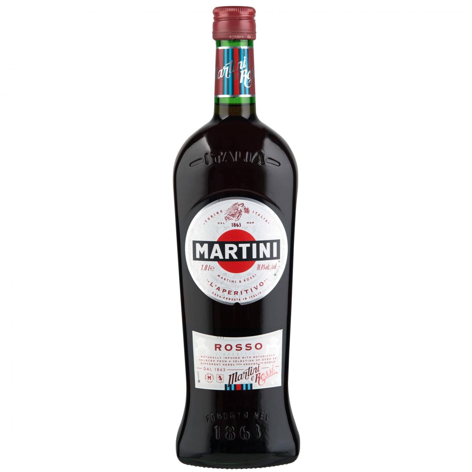 Вермут Martini Rosso, красный, сладкий, 15%, 1 л (17768) - фото 1