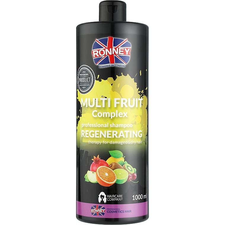 Шампунь для поврежденных и сухих волос Ronney Professional Multi Fruit Complex Regenerating 1 л - фото 1