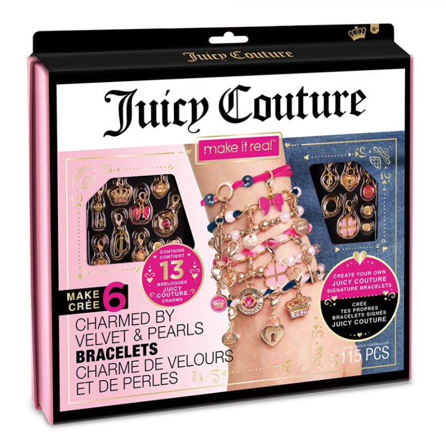 Набір для створення шарм-браслетів Make it Real Juicy Couture Браслети прикрашені оксамитами та перлинами (MR4417) - фото 1