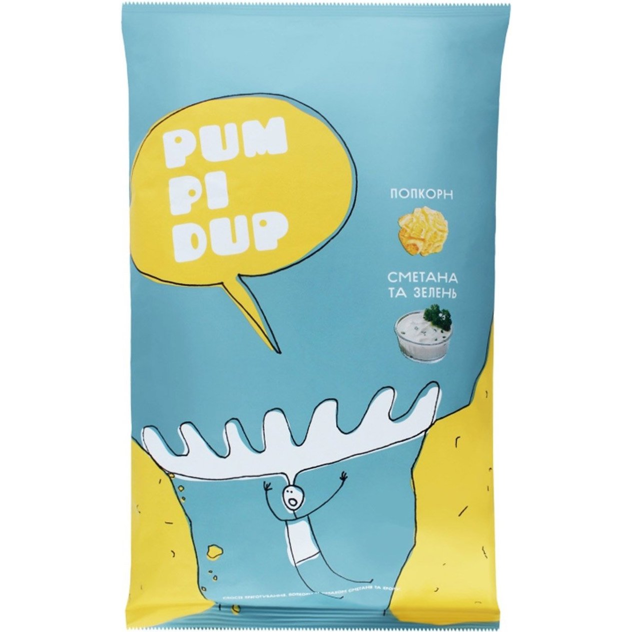 Попкорн Pumpidup зі смаком сметани та кропу, 90 г (924035) - фото 1