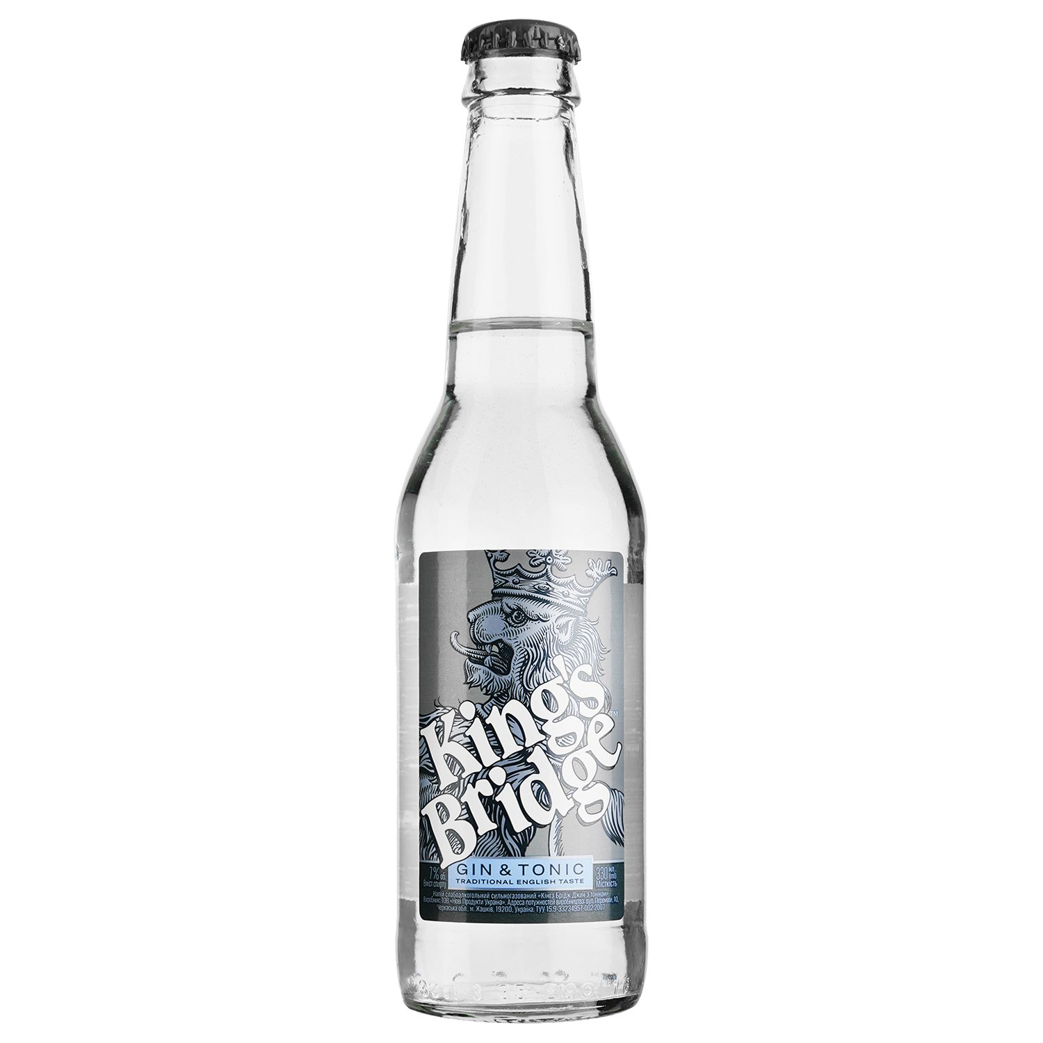 Напиток слабоалкогольный King's Bridge Джин Тоник, 7%, 0,33 л (821481) - фото 1