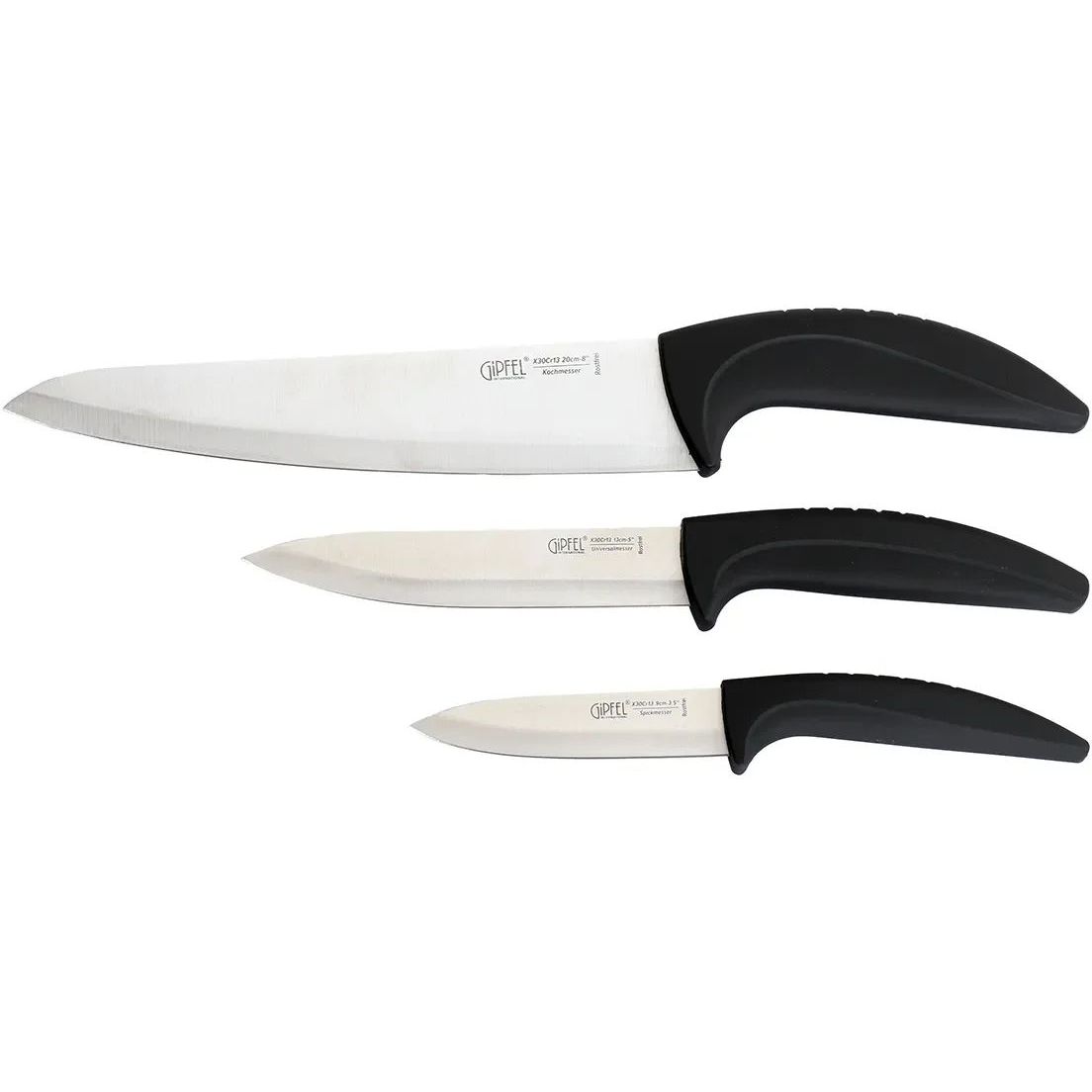 Набір кухонних ножів Gipfel з підставкою 3 шт. чорний (51085) - фото 2