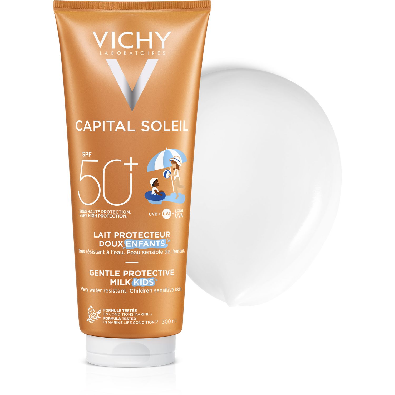 Солнцезащитное водостойкое молочко Vichy Capital Soleil Milk для детей, SPF 50, 300 мл (M4641821) - фото 3