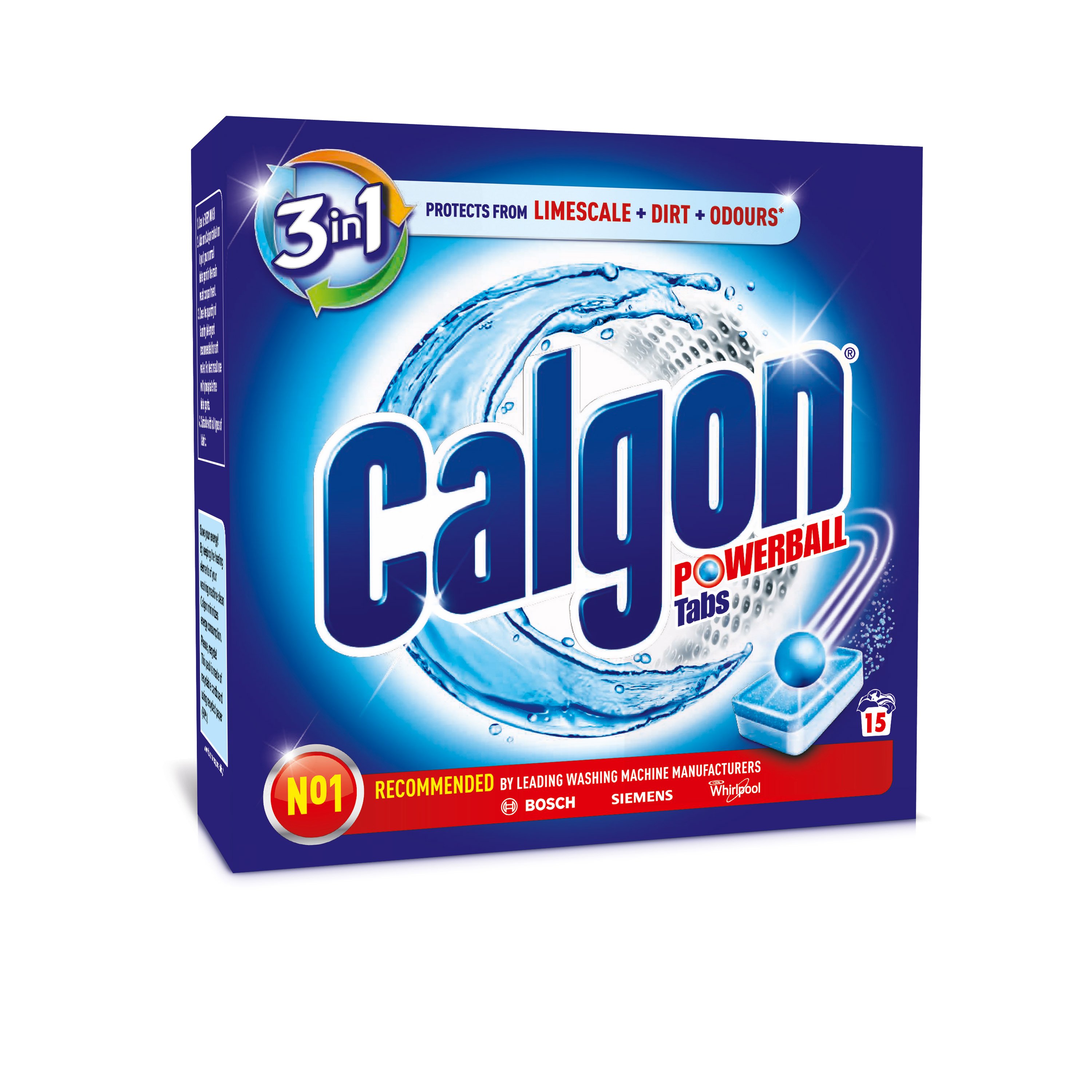 Засіб для пом'якшення води та запобігання утворення накипу в пральних машинах Calgon Powerball 3 в 1, 15 шт. - фото 1